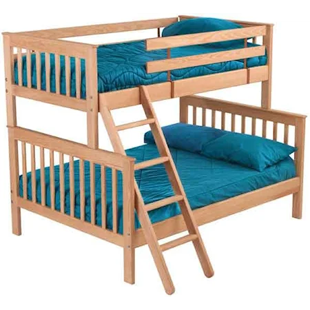 Mission-Style Twin Over Double Bunk Bed